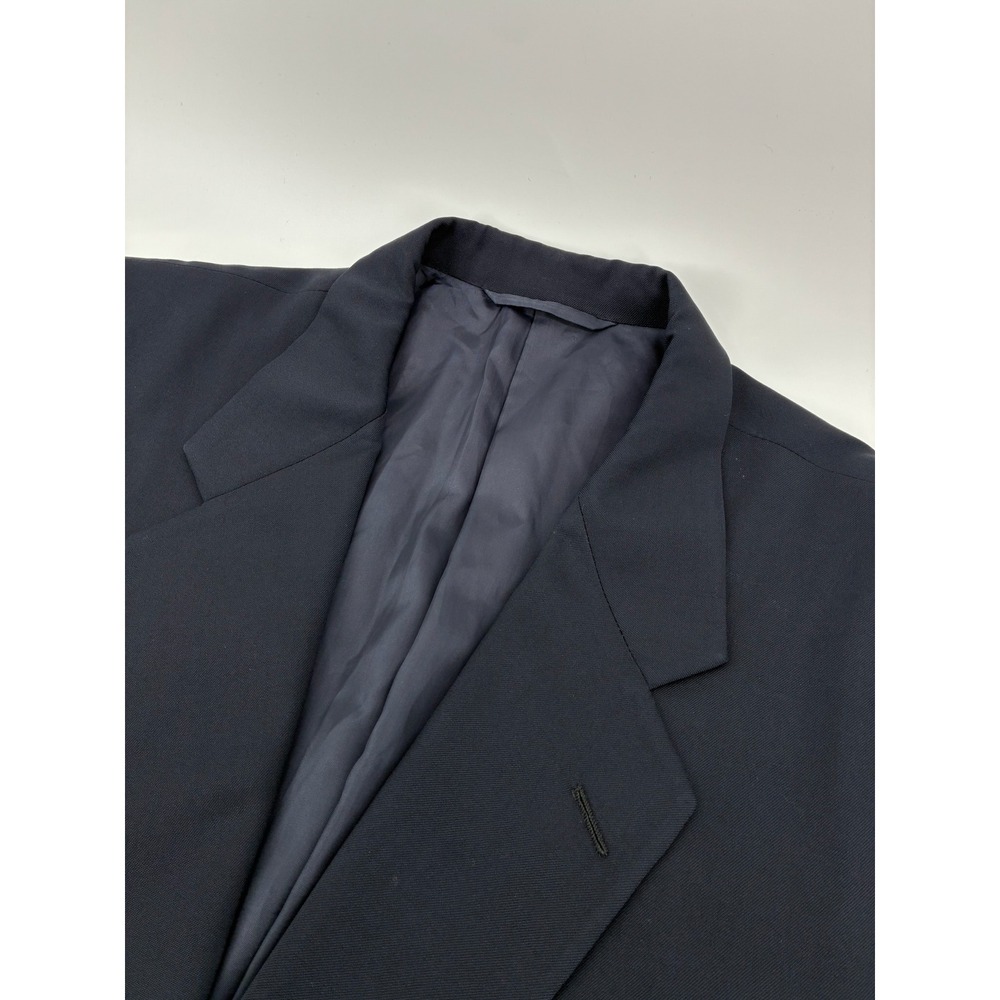 Hickey Freeman Boardroom Blazer Mens 46R Navy Wool Double Breasted Gold Button